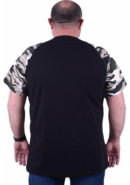 Mocgrande Büyük Beden Raglan Sleeve Camouflage Erkek Tişört 23146 Hakı