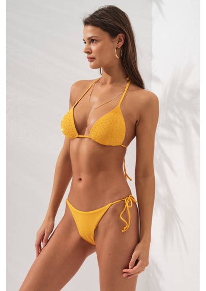 Üçgen Doldulu Brazilian Bikini Takım Hardal 231223 modelleri