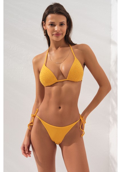 Üçgen Doldulu Brazilian Bikini Takım Hardal 231223 fırsatları
