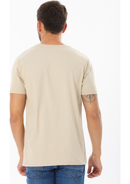 Erkek Garnili Cep Nakışlı Bisiklet Yaka T-Shirt fırsatları