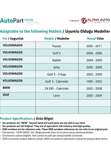 Volkswagen Passat Y.m Için Ön-Arka Cam Kriko Makarası-Sol indirimleri