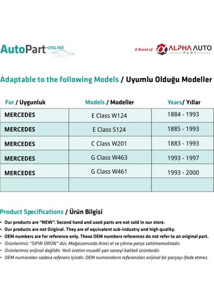 Mercedes E Class W124,S124,C Class W201 Için Enjektör Borusu