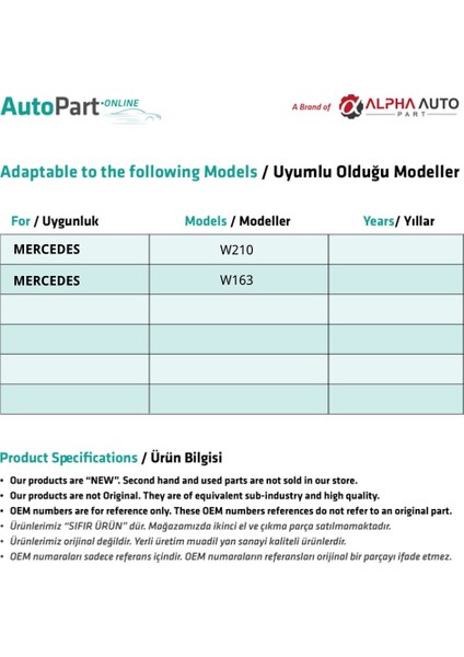 Mercedes W210/ W163 Avantgarde Için Otomatik Vites Topuzu- Siyah