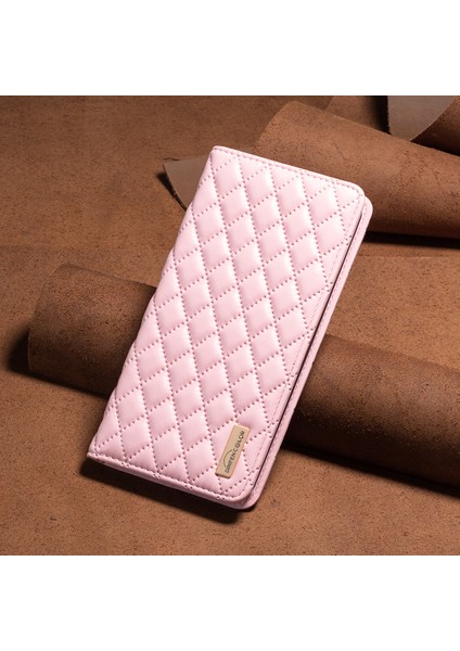 Apple iPhone 14 Pro Max Için Deri Cüzdan Standı Telefon Kılıfı - Pembe (Yurt Dışından)