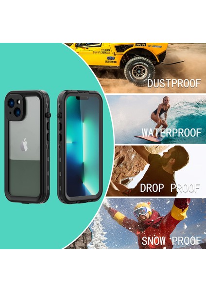 Apple iPhone 14 Plus Için Su Geçirmez Kılıf Ekran Koruyucu IP68 Su Altı Telefon Kılıfı - Siyah (Yurt Dışından) modelleri