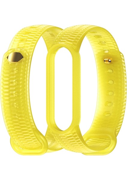 Xiaomi Mi Band 5/6/7 Sarı Için Silikon Saat Bandı (Yurt Dışından)