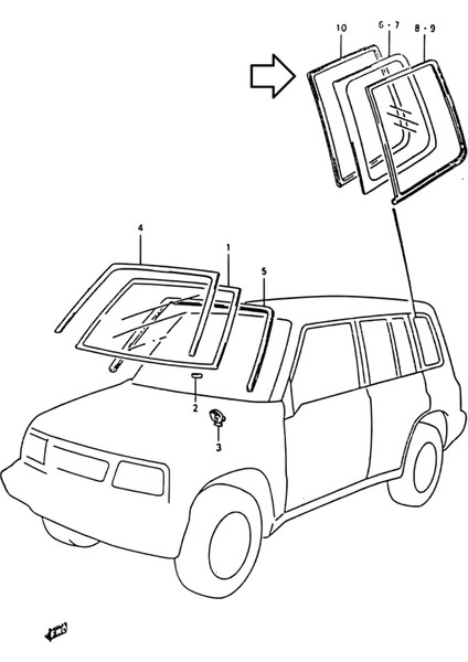 Vitara Jlx 90-01 Arka Kelebek Cam Fitili