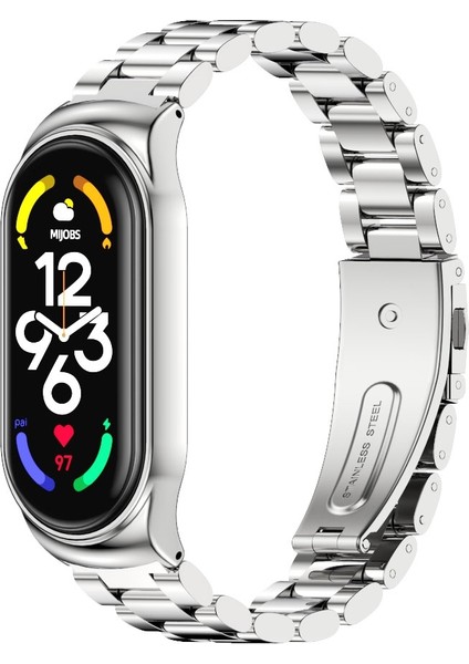 Xiaomi Mi Band 7/7 Nfc Gümüş Için Cs Paslanmaz Ste Watch Band (Yurt Dışından)