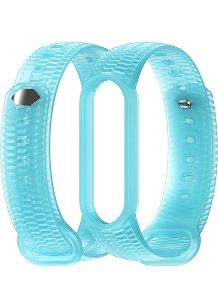 Xiaomi Mi Band 5/6/7 Mavi Için Silikon Saat Bandı (Yurt Dışından)