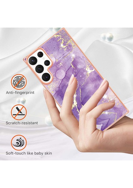 Galaxy S23 Ultra Için Mermer Desenli Tpu Tampon Telefon Kılıfı - Mor (Yurt Dışından) fiyatları