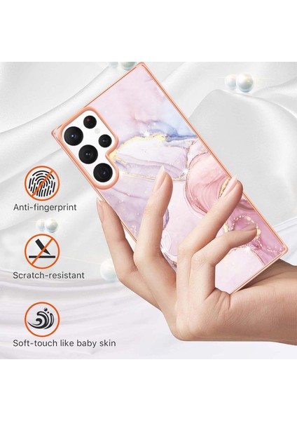 Galaxy S23 Ultra Için Mermer Desenli Tpu Tampon Telefon Kılıfı - Rose Gold (Yurt Dışından) fiyatları