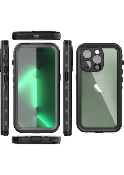 Apple iPhone 14 Pro Max Için Su Geçirmez Kılıf Ekran Koruyucu IP68 Su Altı Telefon Kılıfı - Siyah (Yurt Dışından) fiyatları