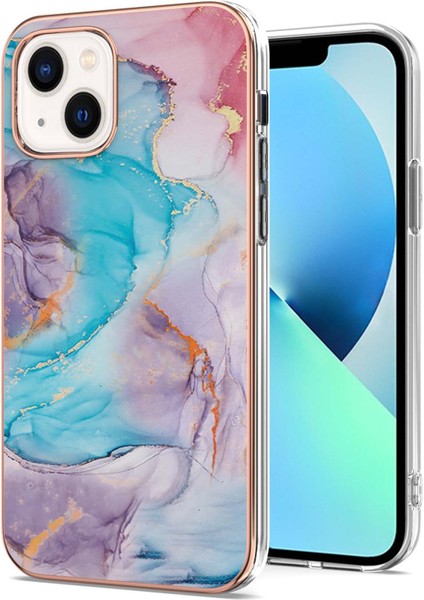 Apple iPhone 14 Plus Için Ince Desenli Tpu Tampon Telefon Kılıfı - Mavi (Yurt Dışından)