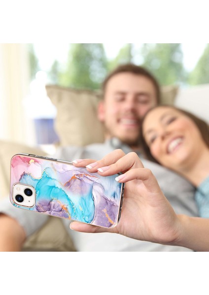 Apple iPhone 14 Plus Için Ince Desenli Tpu Tampon Telefon Kılıfı - Mavi (Yurt Dışından) fiyatları