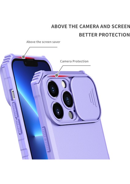 Apple iPhone 14 Pro Max Kayar Kamera Kapaklı Standı Telefon Kılıfı - Mor (Yurt Dışından) indirimleri