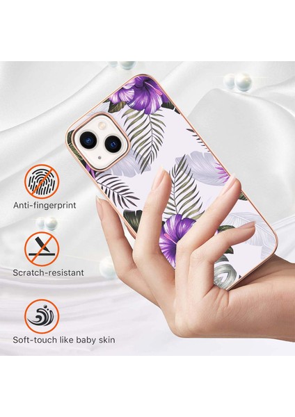 Apple iPhone 14 Plus Için Ince Desenli Tpu Tampon Telefon Kılıfı - Mor (Yurt Dışından) modelleri