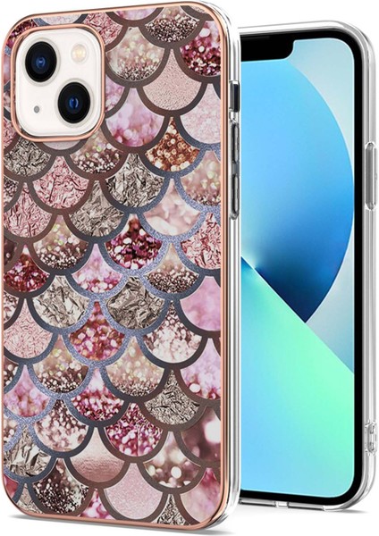 Apple iPhone 14 Için Ince Desenli Tpu Tampon Telefon Kılıfı - Pembe (Yurt Dışından)