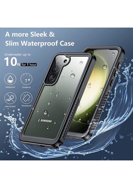 Galaxy S23 Için Su Geçirmez Kılıf Ekran Koruyucu IP68 Su Altı Telefon Kılıfı - Siyah (Yurt Dışından) modelleri