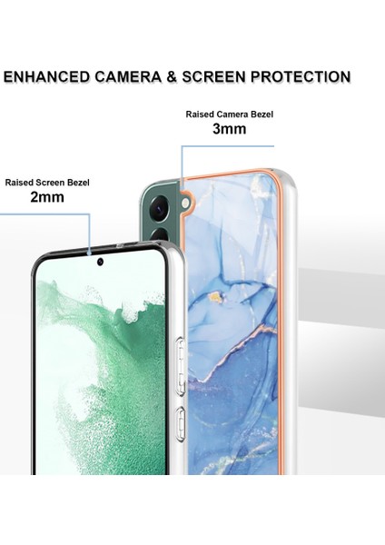 Galaxy S23+ Için Desen Sert Arka Şeffaf Tpu Tampon Telefon Kılıfı - Mavi (Yurt Dışından) fırsatları
