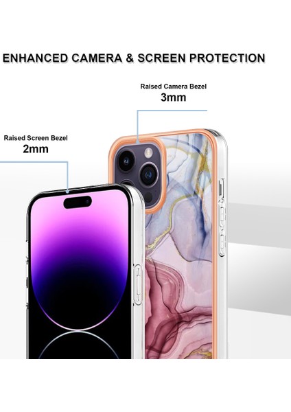 Apple iPhone 14 Pro Max Için Desen Sert Arka Şeffaf Tpu Tampon Telefon Kılıfı - Rose (Yurt Dışından) fırsatları