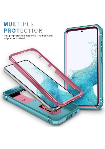 Galaxy S23+ Için Kayar Lens Koruyucu Halka Standlı Telefon Kılıfı - Pembe / Yeşil (Yurt Dışından) modelleri