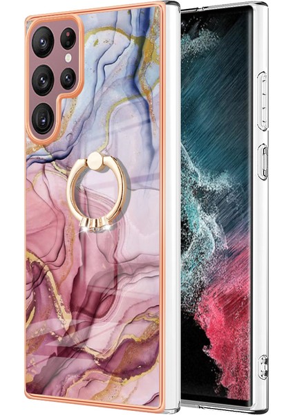 Galaxy S23 Ultra Için Halka Tutucu ile Desen Sert Arka Tpu Tampon Telefon Kılıfı - Gri / Kırmızı (Yurt Dışından) fiyatları