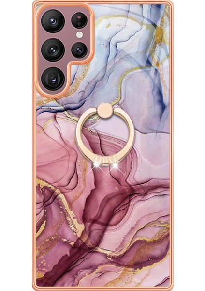 Galaxy S23 Ultra Için Halka Tutucu ile Desen Sert Arka Tpu Tampon Telefon Kılıfı - Gri / Kırmızı (Yurt Dışından) modelleri