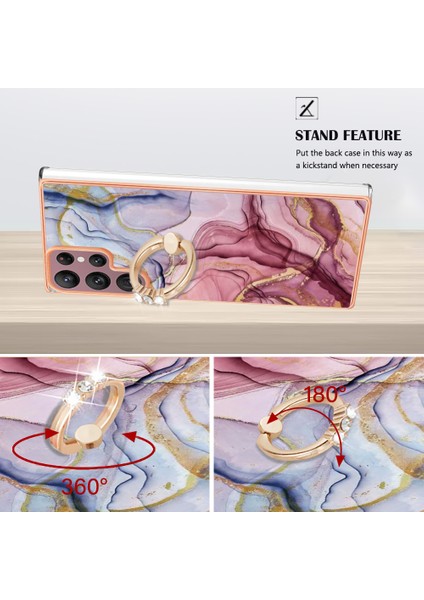 Galaxy S23 Ultra Için Halka Tutucu ile Desen Sert Arka Tpu Tampon Telefon Kılıfı - Gri / Kırmızı (Yurt Dışından) fırsatları