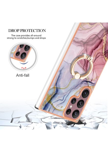 Galaxy S23 Ultra Için Halka Tutucu ile Desen Sert Arka Tpu Tampon Telefon Kılıfı - Gri / Kırmızı (Yurt Dışından) indirimleri