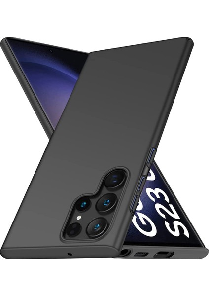 Galaxy S23 Ultra Için Ince Sert Pc Mat Arka Telefon Kılıfı - Siyah (Yurt Dışından)