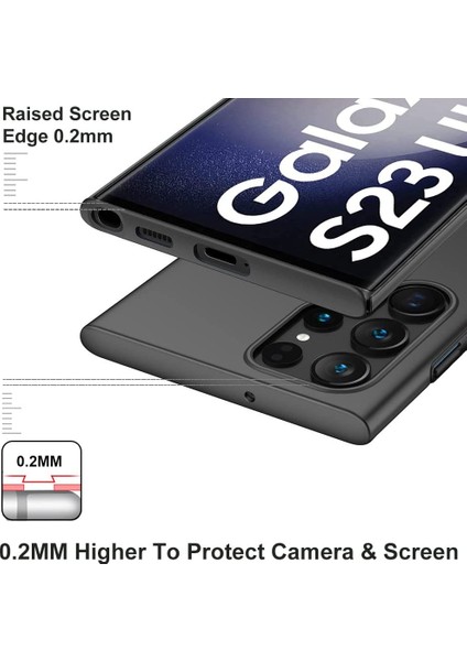 Galaxy S23 Ultra Için Ince Sert Pc Mat Arka Telefon Kılıfı - Siyah (Yurt Dışından) modelleri