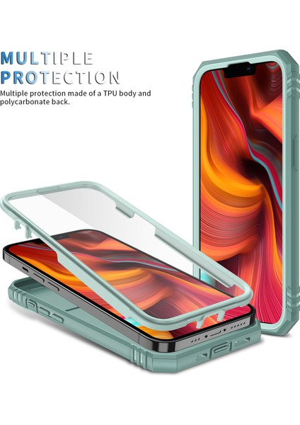Apple iPhone 14 Plus Için Kayar Lens Koruyucu Halka Standlı Telefon Kılıfı - Yeşil (Yurt Dışından) modelleri