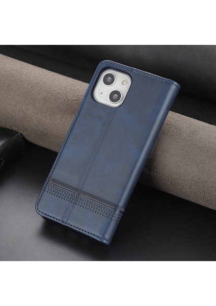 Apple iPhone 14 Plus Için Vintage Deri Cüzdan Standı Telefon Kılıfı - Mavi (Yurt Dışından) modelleri