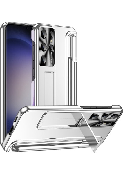 Galaxy S23 Ultra Için Lüks Elektrolizle Sert Pc Telefon Kılıfı - Gümüş (Yurt Dışından)