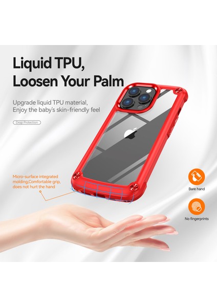Apple iPhone 14 Pro Için Şeffaf Sert Pc Tpu Tampon Telefon Kılıfı - Kırmızı (Yurt Dışından) fırsatları