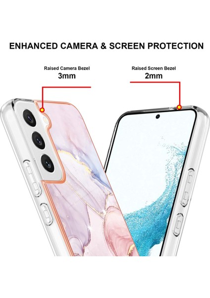 Galaxy S23 Için Mermer Desenli Tpu Tampon Telefon Kılıfı - Rose Gold (Yurt Dışından) modelleri