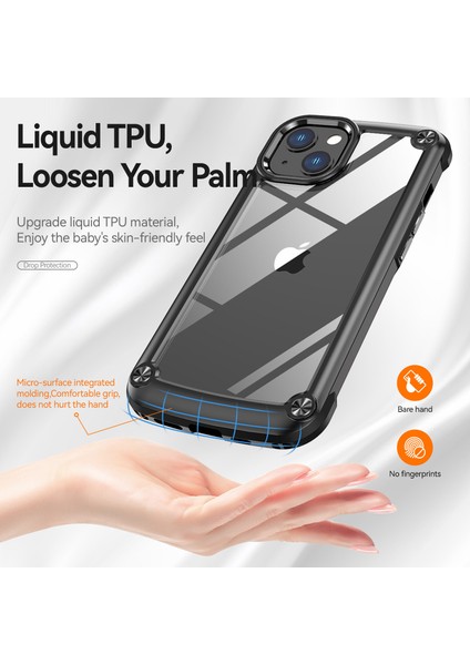 Apple iPhone 14 Plus Için Şeffaf Sert Pc Tpu Tampon Telefon Kılıfı - Siyah (Yurt Dışından) fırsatları