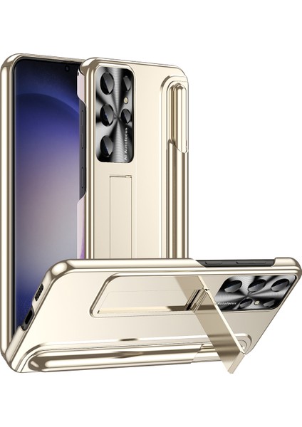 Galaxy S23 Ultra Için Lüks Elektrolizle Sert Pc Telefon Kılıfı - Altın (Yurt Dışından)