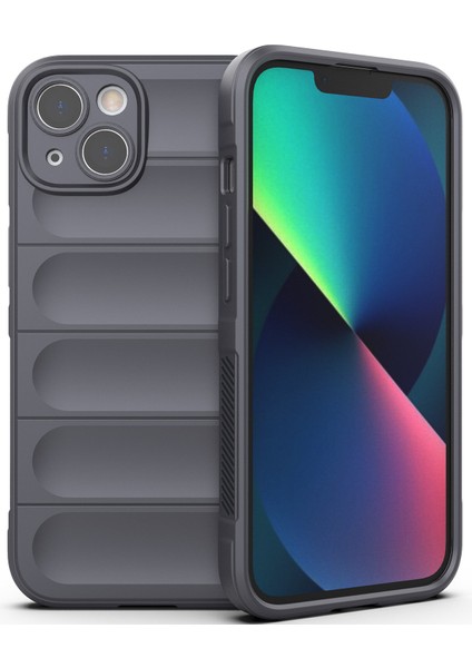 Apple iPhone 14 Için Yumuşak Kauçuk Telefon Kılıfı - Koyu Gri (Yurt Dışından)