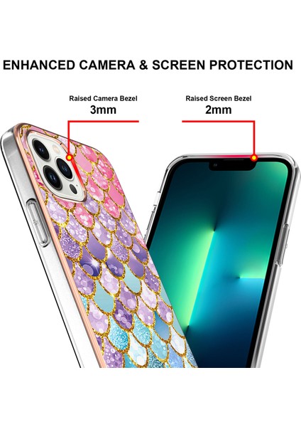 Apple iPhone 14 Pro Max Için Ince Desenli Tpu Tampon Telefon Kılıfı - Renkli (Yurt Dışından)