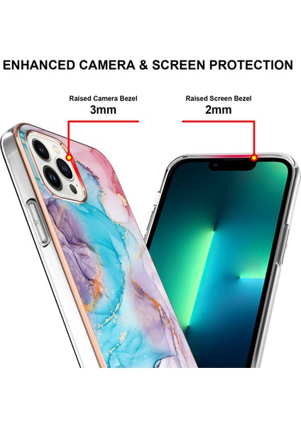 Apple iPhone 14 Pro Max Için Ince Desenli Tpu Tampon Telefon Kılıfı - Mavi (Yurt Dışından)