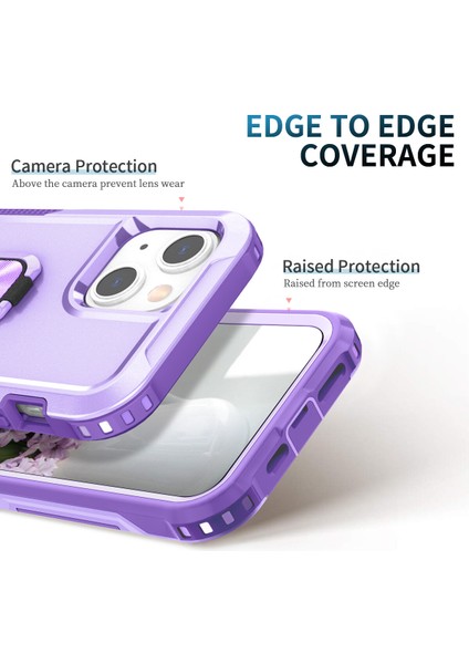 Apple iPhone 14 Plus Için Yüzük Stand Silikon Sert Pc Tampon Telefon Kılıfı - Mor (Yurt Dışından) indirimleri