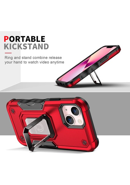 Apple iPhone 14 Plus Için Halka Tutucu Stand Çift Katmanlı Telefon Kılıf - Mavi (Yurt Dışından) fırsatları