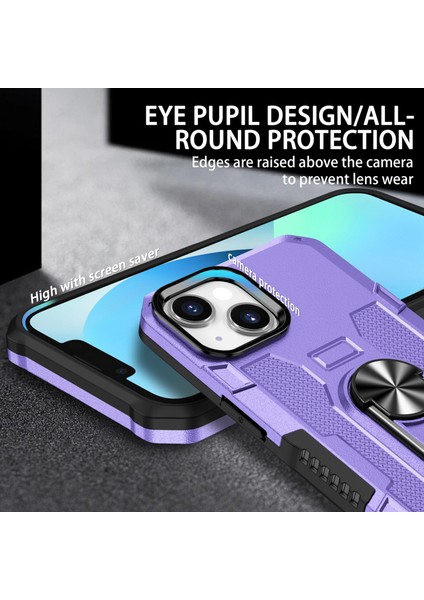 Apple iPhone 14 Plus Kayar Kamera Kapaklı Standı Telefon Kılıfı - Mor (Yurt Dışından) fiyatları