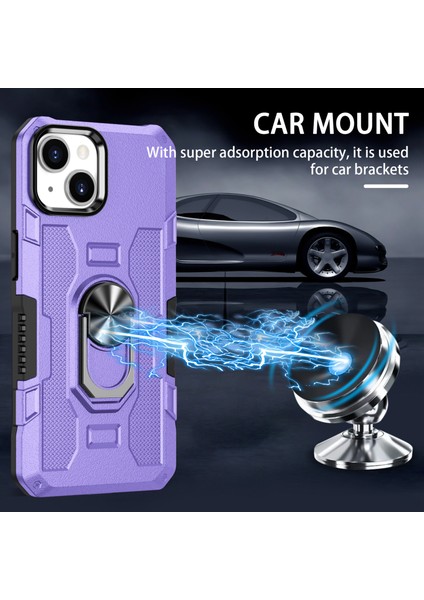 Apple iPhone 14 Plus Kayar Kamera Kapaklı Standı Telefon Kılıfı - Mor (Yurt Dışından) modelleri