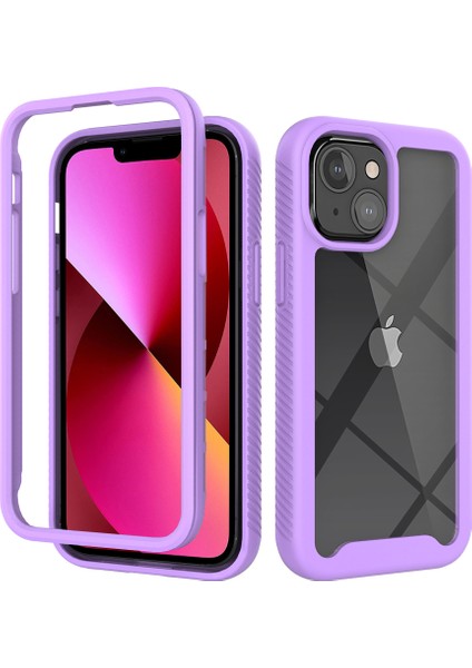 Apple iPhone 14 Için Hibrit Tam Koruma Telefon Kılıfı - Mor (Yurt Dışından)