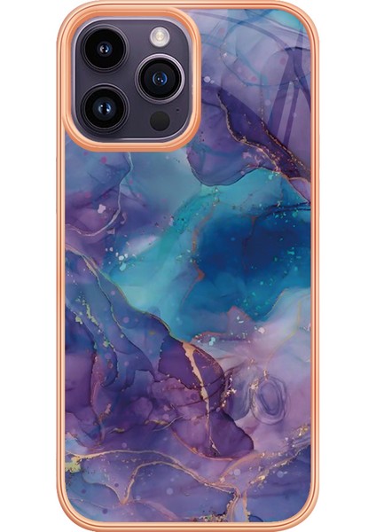 Apple iPhone 14 Pro Için Desen Sert Arka Şeffaf Tpu Tampon Telefon Kılıfı - Mor (Yurt Dışından) fiyatları