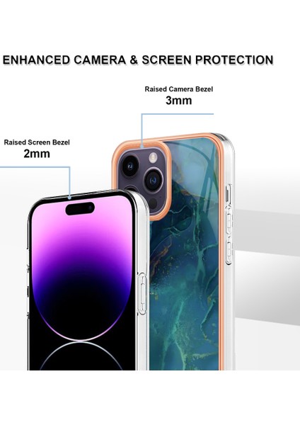 Apple iPhone 14 Pro Için Desen Sert Arka Şeffaf Tpu Tampon Telefon Kılıfı - Yeşil (Yurt Dışından) fırsatları