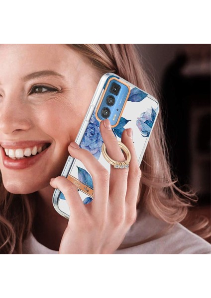 Motorola Moto Edge 20 Pro Mavi Şakayık Için Çiçekler Tpu Kılıf (Yurt Dışından) fiyatları