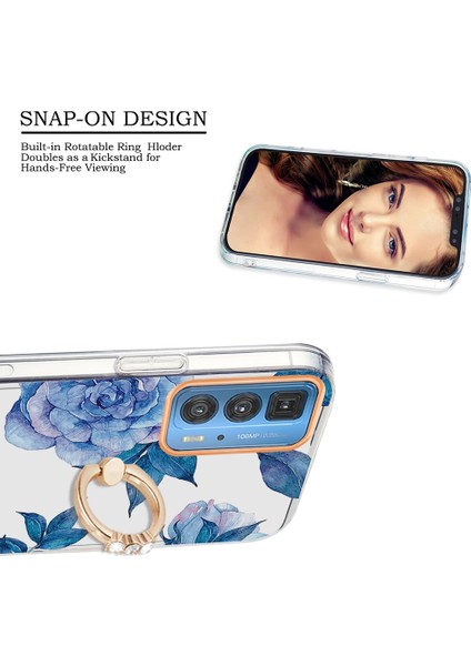 Motorola Moto Edge 20 Pro Mavi Şakayık Için Çiçekler Tpu Kılıf (Yurt Dışından) modelleri